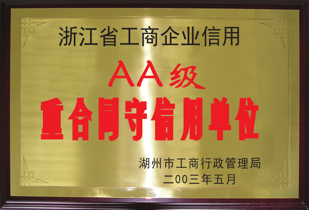 AA級重合同守信用單位